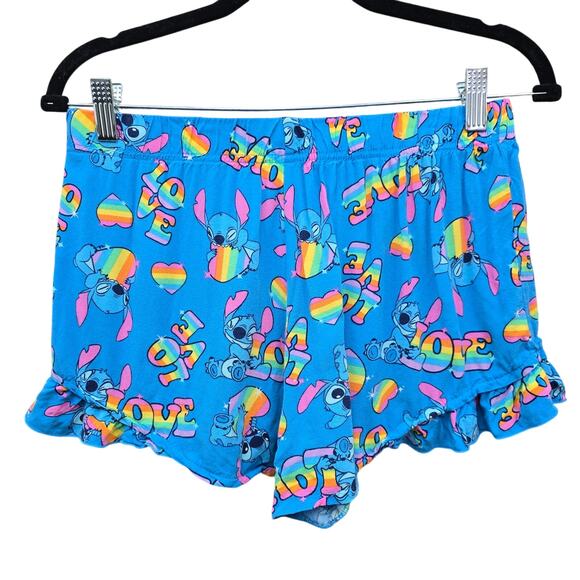 Stitch Disney Pride Rainbow Sleep Booty Shorts Womens Small Ruffle Lightweight - Picture 2 of 10